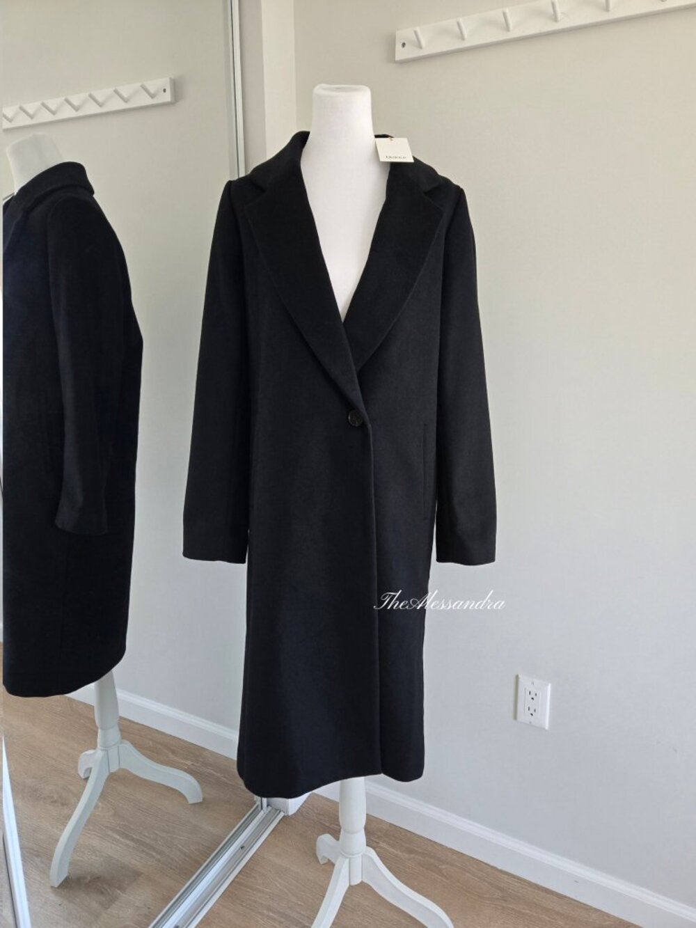 Quince Italian Wool Classic Single Breasted Coat Black Small New With Tags $175